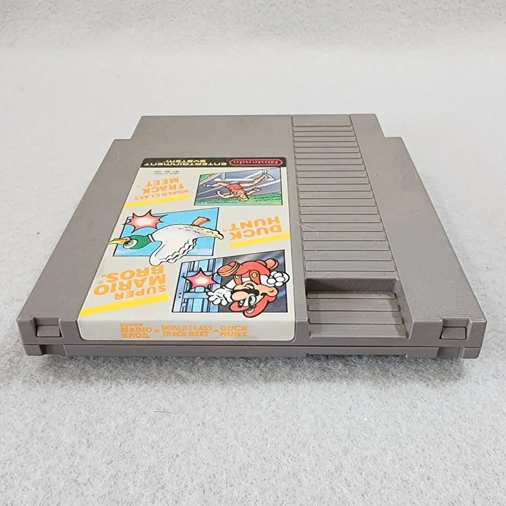 Super Mario Bros, Duck Hunt, World Class Track Meet Nintendo NES Game - Untested